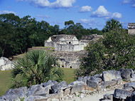 Courtyard at Kabah - kabah mayan ruins,kabah mayan temple,mayan temple pictures,mayan ruins photos